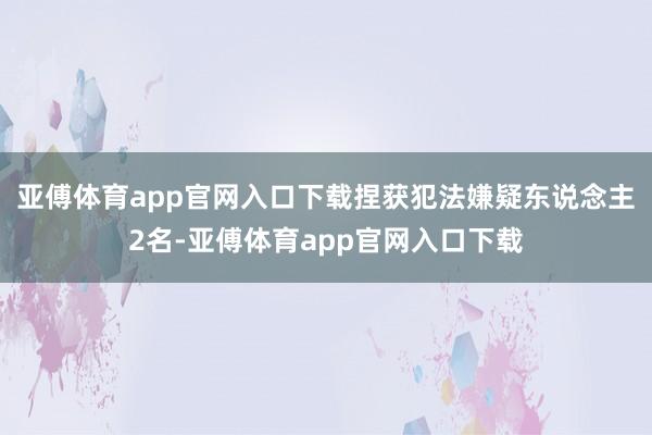 亞傅體育app官網入口下載捏獲犯法嫌疑東說念主2名-亞傅體育app官網入口下載