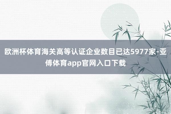 歐洲杯體育海關高等認證企業數目已達5977家-亞傅體育app官網入口下載
