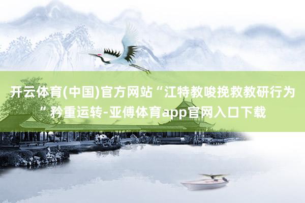 開云體育(中國)官方網站“江特教唆挽救教研行為”矜重運轉-亞