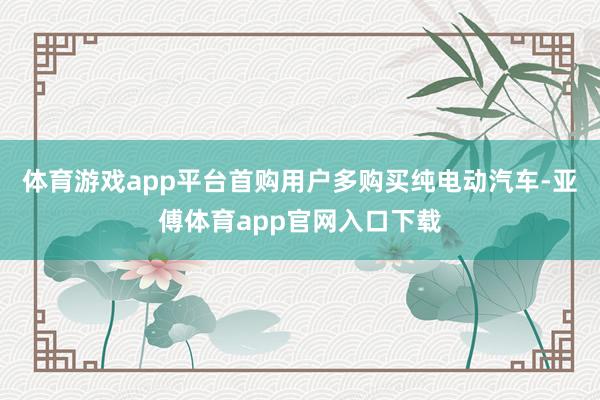 體育游戲app平臺首購用戶多購買純電動汽車-亞傅體育app官